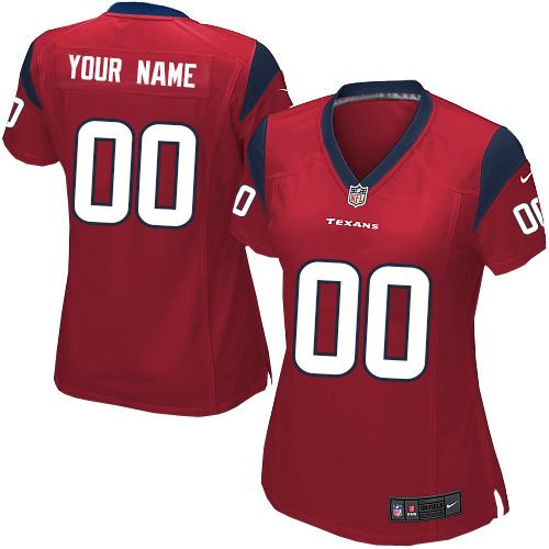 Women's Limited Nike Jersey Red Alternate - Customized NFL Houston Texans